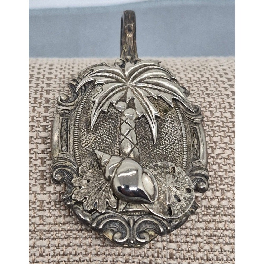 Gorham Sterling Spoon Handle Pendant Palm Tree Beach Theme Vintage Silver